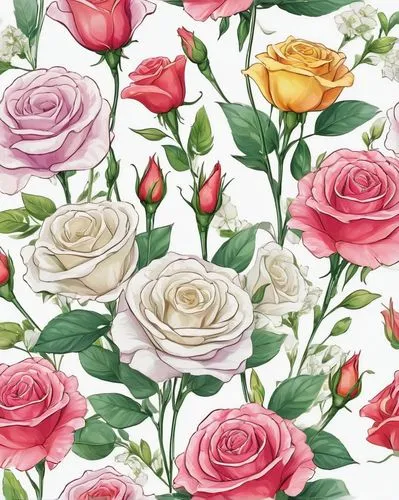 roses pattern,floral digital background,floral background,pink floral background,watercolor floral background,japanese floral background,rose flower illustration,flowers pattern,flowers png,white floral background,flower background,floral border paper,paper flower background,floral scrapbook paper,flowers fabric,floral pattern paper,seamless pattern,flower fabric,tulip background,watercolor roses,Illustration,Japanese style,Japanese Style 19