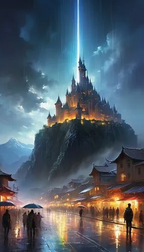 fantasy picture,fantasy landscape,tirith,fantasy city,world digital painting,shanghai disney,fantasy world,yangshao,fantasy art,citadels,guilin,wudang,chongqing,yangzhou,mandalay,jiangzhou,theed,rongfeng,shambhala,skyflower,Conceptual Art,Oil color,Oil Color 03