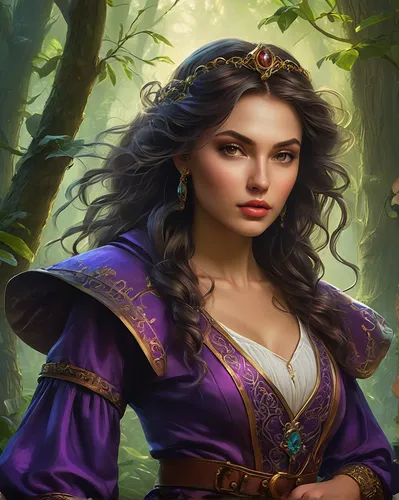 Craft a fantasy adventure where Natalia Andreeva discovers a hidden magical realm.,fantasy portrait,artemisia,fantasy art,fantasy picture,sorceress,the enchantress,heroic fantasy,fantasy woman,fairy t