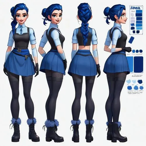 marinette,riska,karou,frosta,a uniform,liara,Unique,Design,Character Design