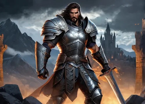 thorin,heroic fantasy,massively multiplayer online role-playing game,templar,paladin,crusader,dane axe,wall,king arthur,god of thunder,castleguard,knight armor,fantasy warrior,alaunt,dunun,fantasy art,cleanup,warlord,witcher,norse,Art,Artistic Painting,Artistic Painting 45