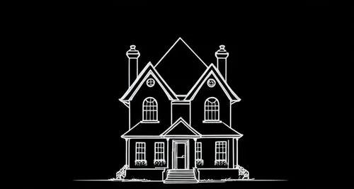 the silhouettes of two houses in front of black background,houses clipart,house silhouette,houses silhouette,witch house,serial houses,amityville