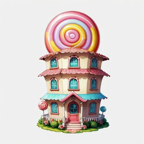 candyland,colorful spiral,fairy chimney,animal tower,fairy house,houses clipart,Illustration,Abstract Fantasy,Abstract Fantasy 11