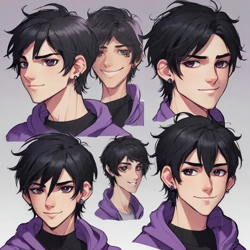 expressions,hairstyles,black hair,facial expressions,layered hair,faces,anime boy,male character,long-haired hihuahua,anime cartoon,eyebrows,stages,batch,dark hair,pupils,portraits,haired,assorted,lenses,icon set,Unique,Design,Character Design