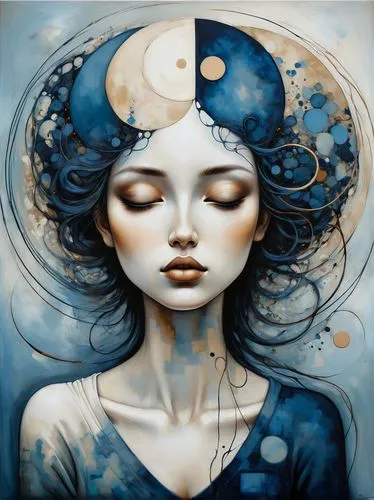 amphitrite,universo,blue moon rose,fathom,moonchild,selene,Illustration,Realistic Fantasy,Realistic Fantasy 34