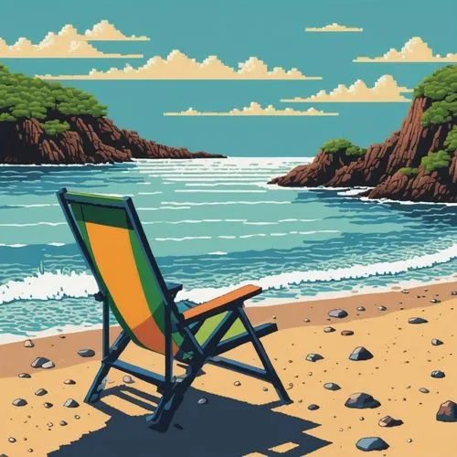 beach chair,beach chairs,beach furniture,beach landscape,deckchair,travel poster,beach scenery,colored pencil background,dream beach,background vector,deckchairs,beach towel,deck chair,beach background,summer clip art,sunlounger,mountain beach,folding chair,summer background,summer icons,Illustration,American Style,American Style 15