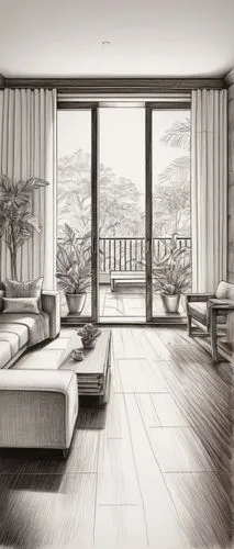 japanese-style room,3d rendering,livingroom,living room,renderings,sketchup,modern room,sunroom,ryokan,penthouses,donghia,sitting room,modern living room,home interior,verandah,luxury home interior,apartment lounge,shangri,oticon,verandahs,Illustration,Black and White,Black and White 30