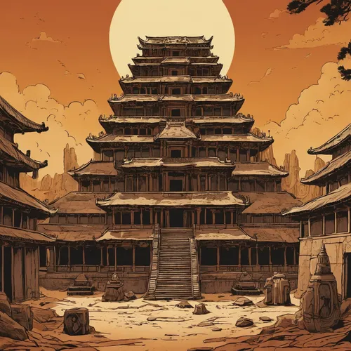 tsukemono,stone pagoda,ancient city,ancient buildings,asian architecture,pagoda,temple fade,stone palace,ancient house,forbidden palace,japanese architecture,cool woodblock images,ancient building,kyoto,buddhist hell,hall of supreme harmony,temples,hanok,ginkaku-ji,chinese temple,Illustration,American Style,American Style 08