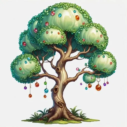 tree mushroom,zoombinis,flourishing tree,argan tree,celtic tree,tree decorations,Illustration,Abstract Fantasy,Abstract Fantasy 11