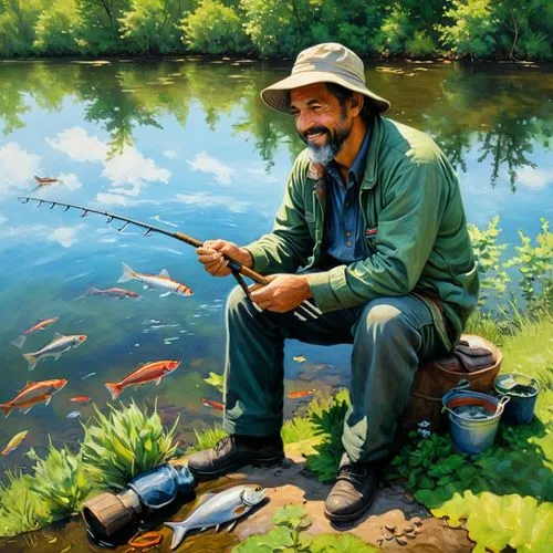 rapala,wyland,fisherman,flyfishing,version john the fisherman,fishing classes,Conceptual Art,Fantasy,Fantasy 20