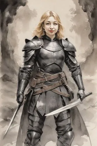 claymore,female warrior,joan of arc,glorfindel,brienne,gudmundsdottir,sandahl,warrior woman,aegon,elendil,elenore,kushana,eldard,thorhild,markswoman,eddard,finrod,swordswoman,knightly,valyrian,Digital Art,Ink Drawing