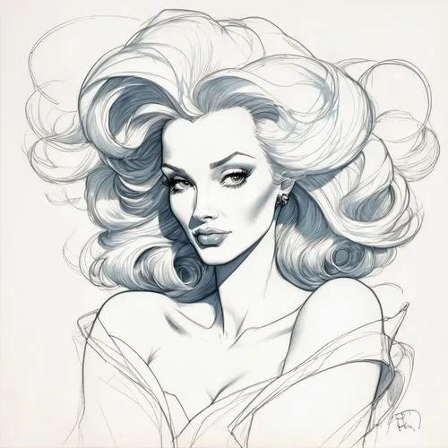 vanderhorst,bouffant,dazzler,marylin,marilyns,monroe,vintage drawing,lilandra,boufflers,leone,fujiko,sketching,warmup,pin-up girl,krita,eldena,gilda,hedy,countess,marilyn monroe,Illustration,Black and White,Black and White 08