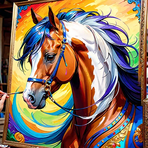 colorful horse,painted horse,carnival horse,clydesdale,carousel horse,equine,portrait animal horse,arabian horse,draft horse,beautiful horses,glass painting,gypsy horse,unicorn art,belgian horse,dream horse,shire horse,mustang horse,equines,horse,racehorse,Anime,Anime,General