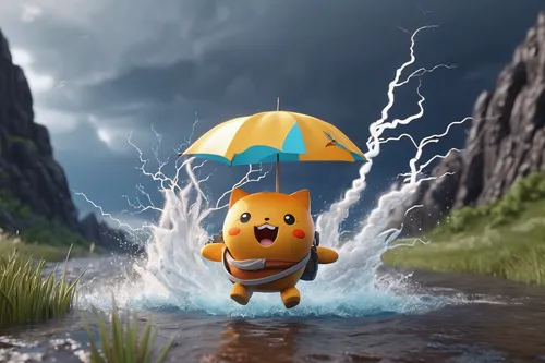 monsoon banner,wooser,pika,thunderstorm mood,raindops,pikachu,nature's wrath,hurricane harvey,pokemon go,the storm of the invasion,stormy,splashing,pokemongo,pokemon,wetterhoun,abra,pokémon,flooded pathway,digital compositing,thunderstorm,Unique,3D,3D Character