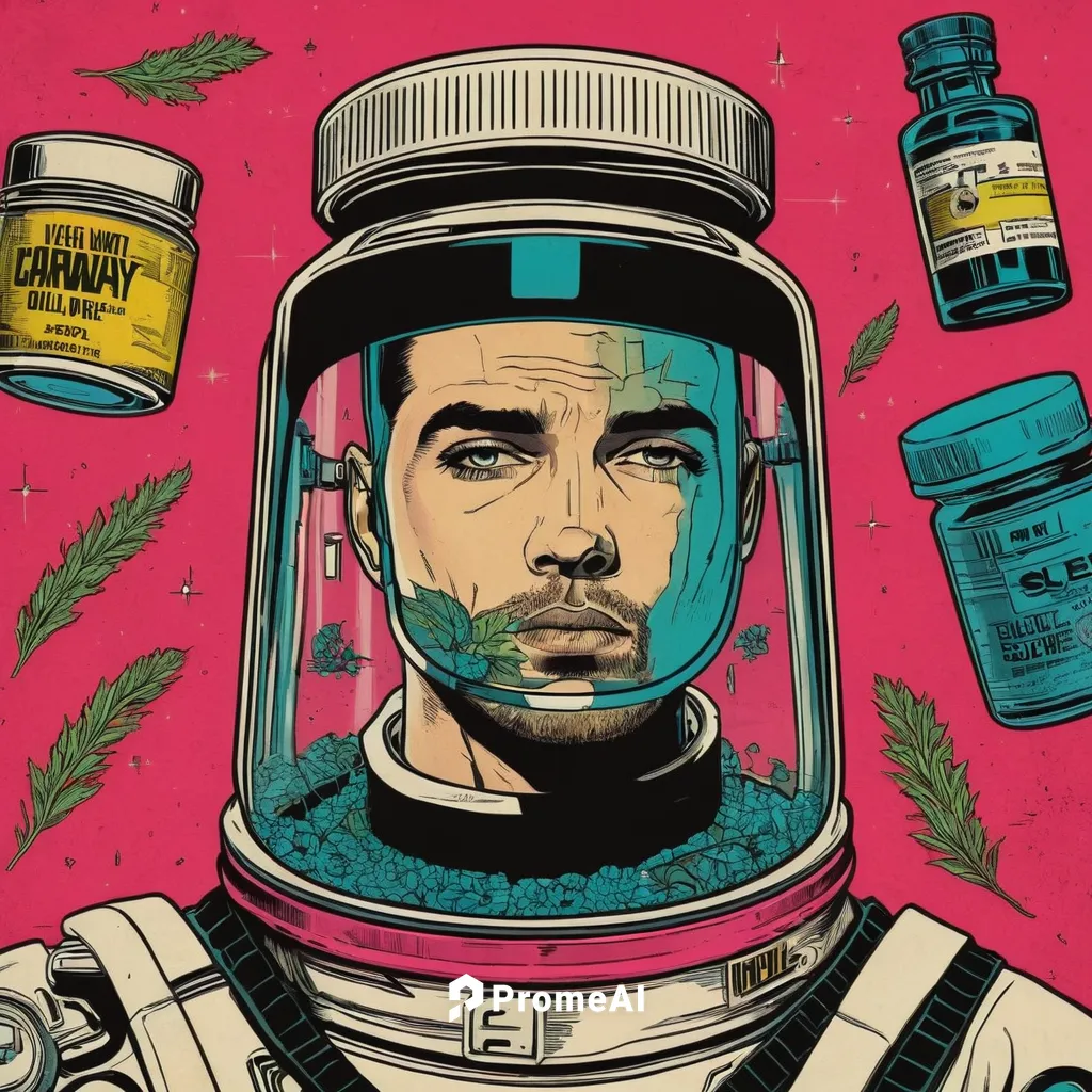 In a sci-fi future, caraway oil is discovered to have extraordinary healing properties. Explore the implications of this groundbreaking discovery.,spacefill,spaceman,capsule-diet pill,astronaut,astron