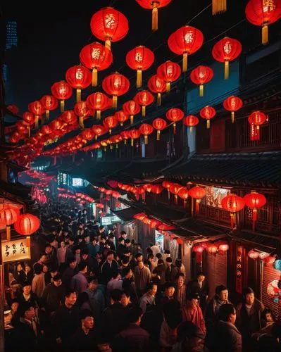 lanterns,pingyao,mid-autumn festival,shuozhou,namdaemun market,chengdu,qibao,qingcheng,chaozhou,qianmen,namdaemun,mongkok,sanshui,guojie,kowloon,suzhou,hengdian,chinatowns,jinbao,red lantern,Conceptual Art,Oil color,Oil Color 16