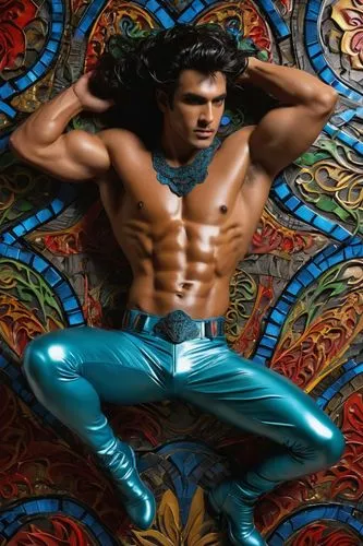 turquoise leather,hrithik,fabio,jeans background,vishnu,genie,latino,polykleitos,merman,madhavan,kartikeya,kazuya,bodypainting,body painting,khandelwal,dhruv,piolo,vijender,ryu,verastegui,Art,Classical Oil Painting,Classical Oil Painting 25