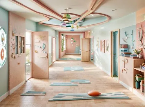 gymnastics room,hallway space,kids room,hallway,children's interior,the little girl's room,playrooms,playroom,children's room,playing room,baby room,boy's room picture,therapy room,hotel hall,corridors,corridor,children's bedroom,nursery,dormitory,gymnast hall