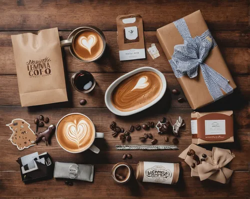 Describe a heartwarming scene where a customer receives a surprise gift at Lemma Coffee Co.,coffee background,coffeetogo,coffee donation,coffeemania,coffee icons,single-origin coffee,coffe-shop,a buy 