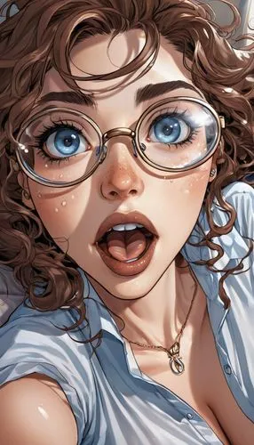 marla,reading glasses,with glasses,glasses,lunette,megane,Illustration,American Style,American Style 13