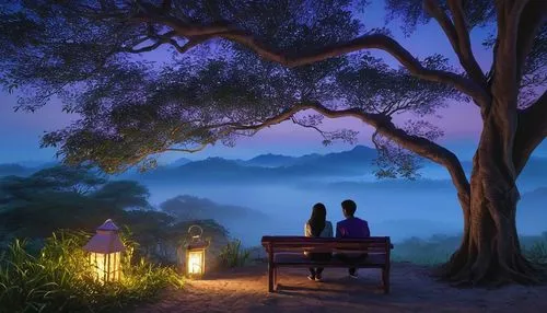 romantic scene,evening atmosphere,romantic night,vipassana,night scene,tailandia,Conceptual Art,Daily,Daily 32