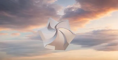 an artistic view of a kite with very large waves,paper umbrella,paper boat,origami paper plane,low poly,sky space concept,paper ship,Common,Common,Natural