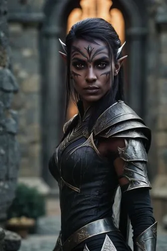 female warrior,dark elf,warrior woman,violet head elf,huntress,kadala,gara,sterntaler,fantasy woman,female hollywood actress,head woman,fierce,male elf,mara,catarina,evil woman,elaeis,jaya,fantasy warrior,breastplate