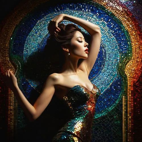 triss,satine,megara,art deco woman,sirena,bejeweled,Illustration,Realistic Fantasy,Realistic Fantasy 08