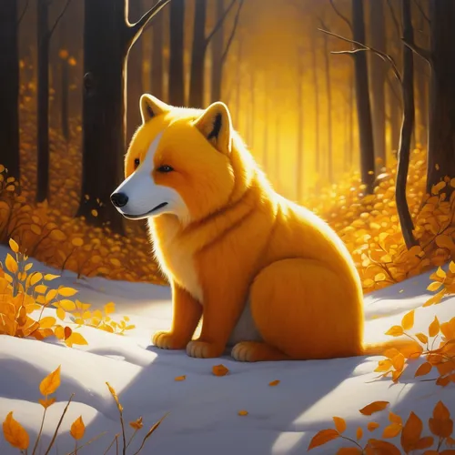 cute fox,adorable fox,a fox,akita inu,fox,little fox,defense,autumn icon,autumn background,red fox,shiba inu,shiba,child fox,welsh corgi,forest animal,redfox,autumn theme,canidae,foxes,fox hunting,Illustration,Abstract Fantasy,Abstract Fantasy 22