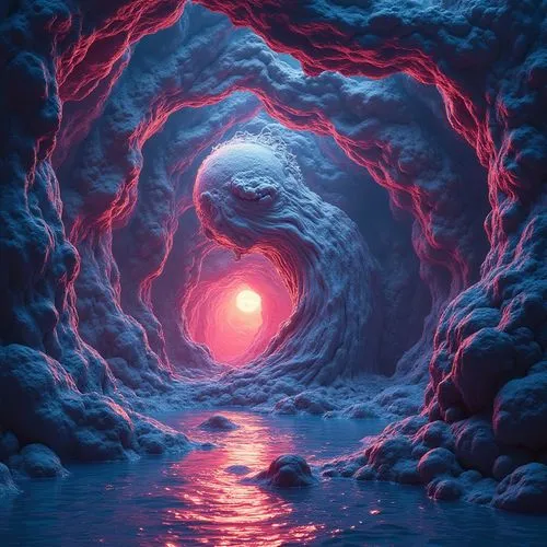 ice cave,ice planet,crevassed,blue cave,ice landscape,fantasy picture,Photography,General,Realistic