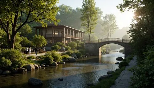 riverwood,riftwar,riverside,wooden bridge,rivendell,regnitz,dorne,millstream,riverbank,scenic bridge,river bank,streamside,render,naviaux,creekside,source de la sorgue,rendalen,river landscape,oxenbridge,sambre