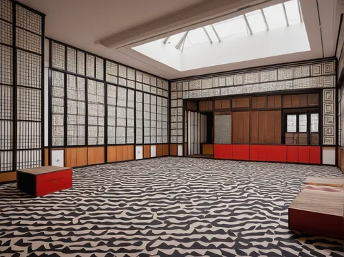 TWIN COURT HOUSE: Japanese-style room,japanese-style room,ryokan,tatami,japanese patterns,japanese architecture,meeting room,conference room,hotel hall,room divider,search interior solutions,tea cerem