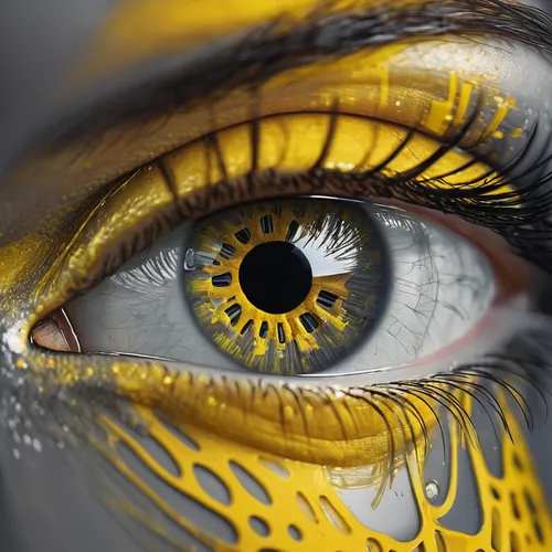 yellow eye,abstract eye,golden eyes,yellow eyes,cosmic eye,women's eyes,eye,peacock eye,gold paint stroke,pupil,regard,gold eyes,solar plexus chakra,eyes makeup,gold contacts,aperture,horse eye,golden mask,black yellow,yellow and black,Photography,Artistic Photography,Artistic Photography 03