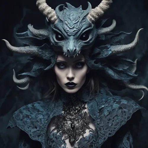 horned,the enchantress,faun,mythical creature,gothic fashion,fantasy portrait,capricorn,gothic portrait,fantasy art,blue enchantress,the zodiac sign taurus,medusa,priestess,the zodiac sign pisces,dark art,headpiece,cow horned head,headdress,shamanic,horoscope taurus,Photography,Fashion Photography,Fashion Photography 01