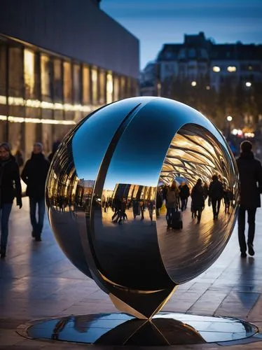 glass sphere,heatherwick,eliasson,steel sculpture,beaubourg,pompidou,big marbles,giant soap bubble,glass ball,public art,fearnley,ellipsoid,crystal ball-photography,zeil,steel tube,torus,kamppi,aros,annulus,convex,Conceptual Art,Oil color,Oil Color 06