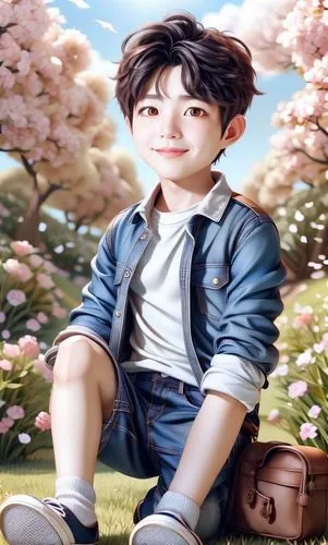 spring background,cute cartoon character,takato cherry blossoms,flower background,japanese sakura background,springtime background,baozi,tan chen chen,child in park,child is sitting,children's background,sakura background,spring leaf background,exo-earth,chen,peach blossom,acorn,portrait background,choi kwang-do,songpyeon