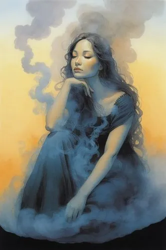 woman made of smoke,cloud of smoke,smoking girl,smoky,smoke dancer,smoke art,margaery,girl smoke cigarette,mystical portrait of a girl,exhalation,smoke,underpainting,abstract smoke,the smoke,ophelia,e