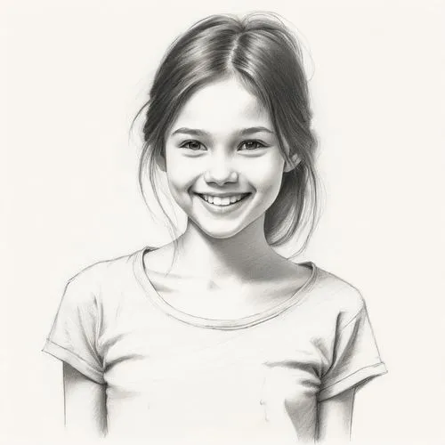 girl portrait,girl drawing,a girl's smile,child portrait,girl in t-shirt,girl with cereal bowl,kids illustration,pencil art,pencil drawing,portrait of a girl,graphite,girl on a white background,pencil drawings,girl in a long,child girl,charcoal pencil,little girl,girl with speech bubble,illustrator,vector girl,Illustration,Black and White,Black and White 35