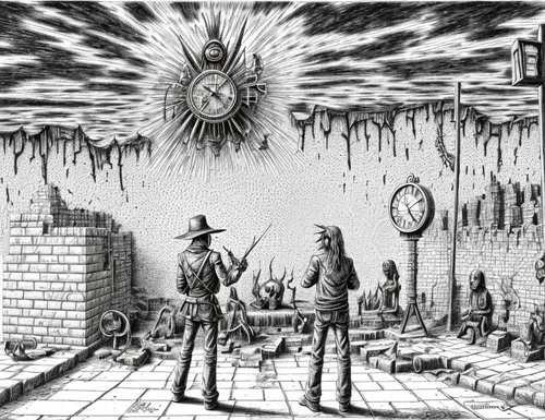 clockmaker,occult,divination,esoteric,parallel worlds,alchemy,optical ilusion,shamanism,surrealistic,panopticon,background image,mysticism,dance of death,hinnom,copernican world system,death's-head,ma