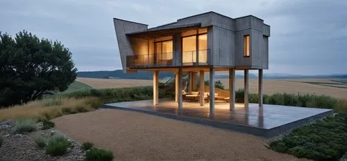 dunes house,cubic house,cube house,cube stilt houses,modern architecture,inverted cottage,mirror house,modern house,siza,cantilevered,timber house,corten steel,prefab,dune ridge,frame house,electrohome,wooden house,holiday home,house by the water,summer house,Photography,General,Realistic