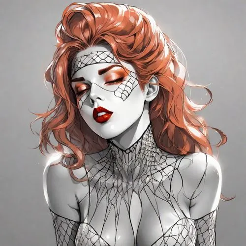 siryn,dazzler,madelyne,rodiles,rahne,countess,romanoff,amora,harley,selina,mesmero,mystique,giganta,lilandra,face paint,villainess,mahvash,flamebird,macniven,teela,Digital Art,Line Art