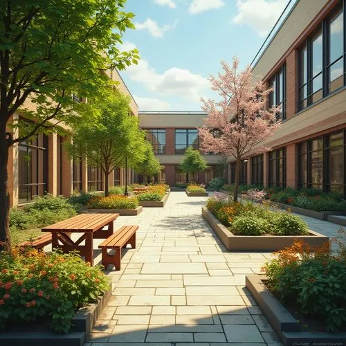 school design,fieldston,schoolyard,lhs,schoolyards,courtyards,3d rendering,springside,fieldcrest,edgehill,harriton,khs,parkview,chaminade,horticulture,thornwood,brebeuf,mahtomedi,pennsbury,east middle,Photography,General,Realistic