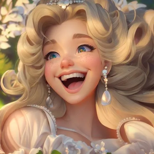 elsa,rapunzel,jasmine blossom,cinderella,tangled,white rose snow queen,snow white,tiana,fairy tale character,cheery-blossom,rosa 'the fairy,disney character,jasmine,a girl's smile,disney rose,linden blossom,rosa ' the fairy,princess anna,cute cartoon character,apple blossoms,Game&Anime,Pixar 3D,Pixar 3D