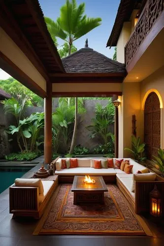 amanresorts,tropical house,beautiful home,pool house,cabana,luxury home interior,riad,tropical island,exotic,holiday villa,javanese traditional house,roof landscape,ubud,tropical jungle,anantara,palmilla,tropics,luxury bathroom,luxury home,dreamhouse,Illustration,Realistic Fantasy,Realistic Fantasy 26