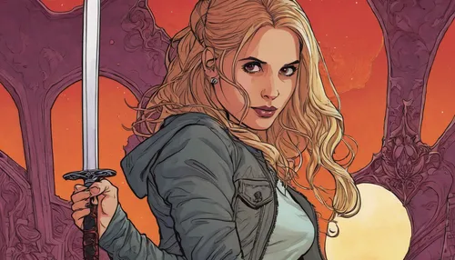 Buffy_030_Cover_C_Variant_Undressed ComicList Previews: BUFFY THE VAMPIRE SLAYER #30,swordswoman,huntress,rosa ' amber cover,quarterstaff,clary,joan of arc,katana,sorceress,birds of prey-night,heroic 