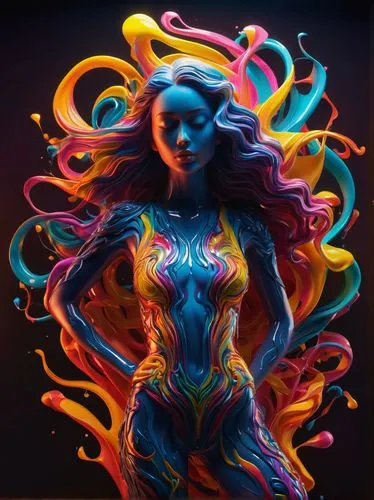 neon body painting,bodypainting,bodypaint,body painting,varekai,mermaid vectors,the festival of colors,colorful spiral,fire dancer,danxia,fire artist,firedancer,aura,nebula,aquarius,body art,krita,sirena,kerrigan,fantasy woman,Illustration,Abstract Fantasy,Abstract Fantasy 22