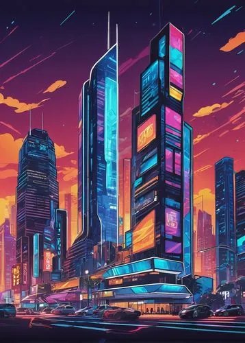 cybercity,cybertown,colorful city,cityscape,futuristic landscape,cyberport,metropolis,synth,fantasy city,cyberpunk,tokyo city,futuristic,skyscraper,skyscrapers,cyberscene,microdistrict,80's design,shanghai,cityzen,guangzhou,Unique,Design,Sticker