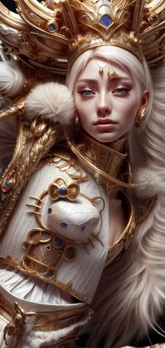 amano,priestess,medusa,baroque angel,fractalius,white lady,the snow queen,fantasy art,the carnival of venice,queen cage,the enchantress,zodiac sign libra,suit of the snow maiden,fantasy portrait,heroic fantasy,golden mask,fantasy woman,dryad,harpy,faery