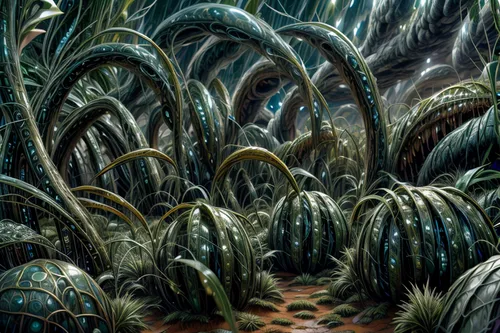 swampy landscape,aquatic plants,alien world,alien planet,underwater landscape,sea anemones,cnidarian,ocean floor,fossil dunes,algae,sea monsters,mushroom landscape,apiarium,millipedes,undergrowth,water plants,mandelbulb,deep sea nautilus,blades of grass,long reef