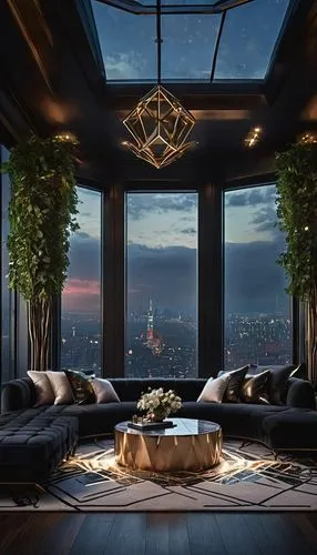 luxe,sky apartment,livingroom,apartment lounge,living room,penthouses,great room,sitting room,modern room,ornate room,modern living room,luxury home interior,modern minimalist lounge,modern decor,dubai,shanghai,intercontinental,skyloft,an apartment,above the city,Illustration,Realistic Fantasy,Realistic Fantasy 02